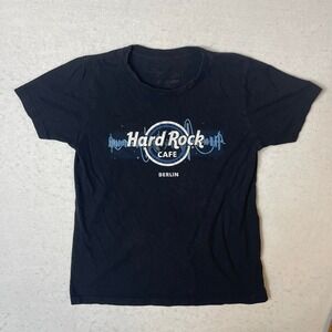 Hard Rock Cafe Berlin T-Shirt Black Graphic Tee Small‎ Size